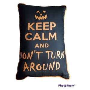 Halloween Stratford Home Throw Pillow Black Orange Keep Calm & Don't Turn Around